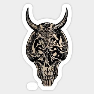 Tribal Tattoo Bulls Skull Sticker